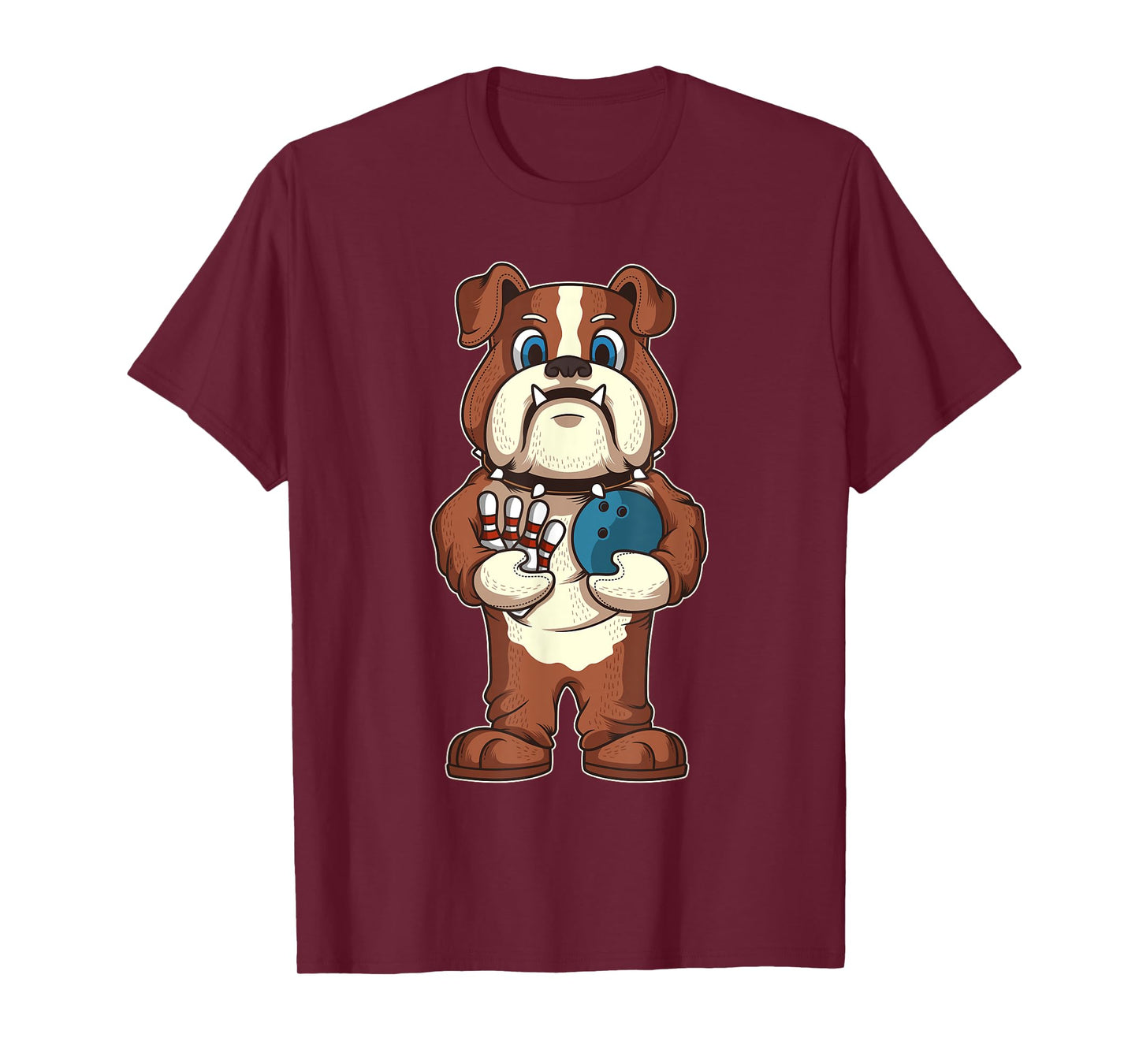 Bowling Bulldog Mascot Dog Lover Bowler Gift T-Shirt