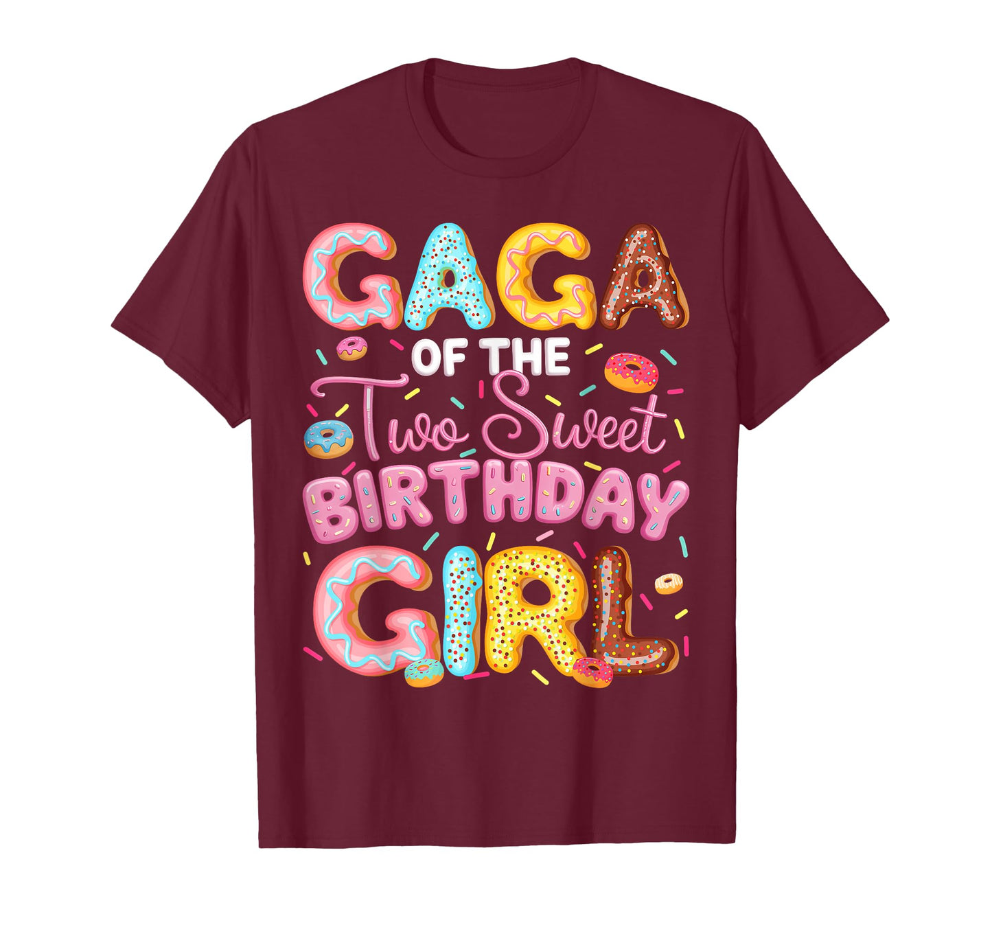 Gaga Of The Two Sweet Birthday Girl Donut 2Nd Birthday T-Shirt