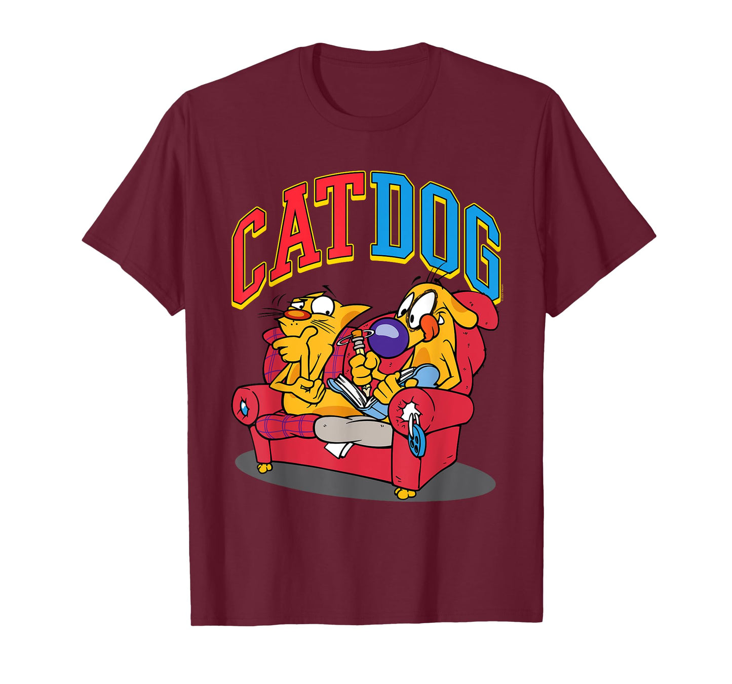 Catdog Hanging Out Retro Cartoon T-Shirt for Men Women Girls Kids