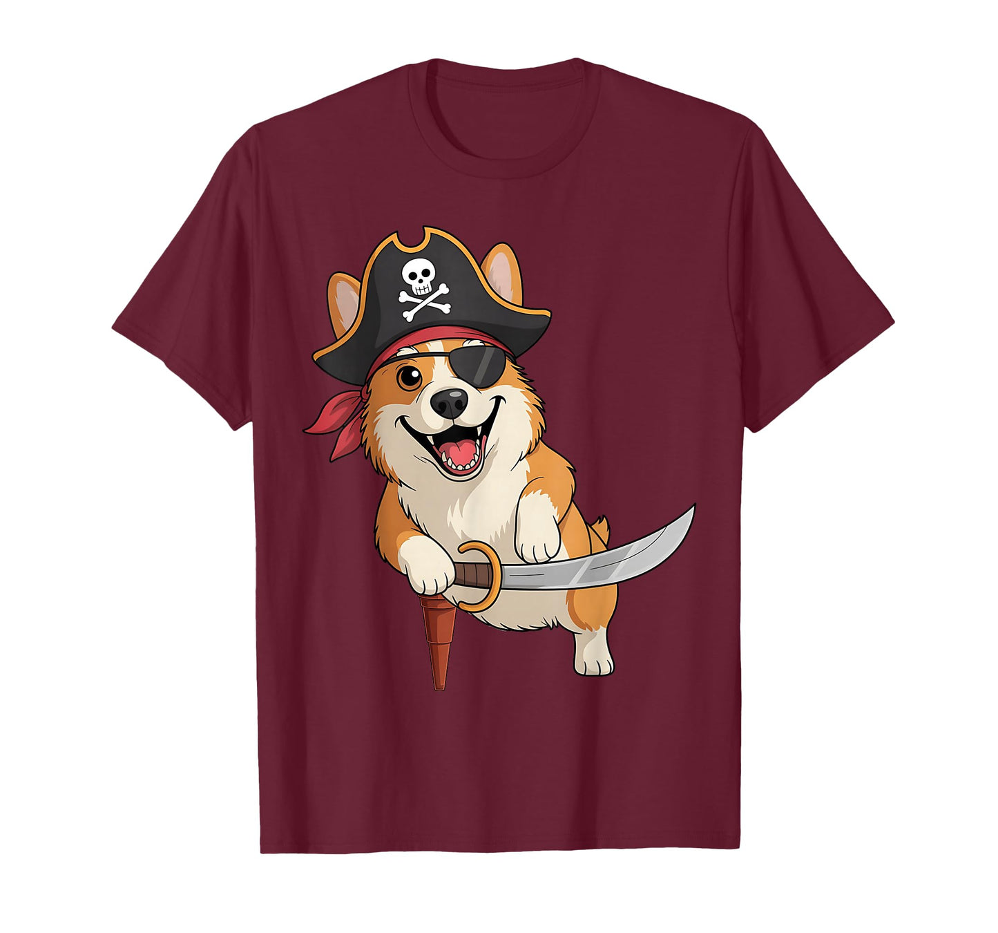 Pirate Corgi Funny Dog Lovers Halloween Costume T-Shirt