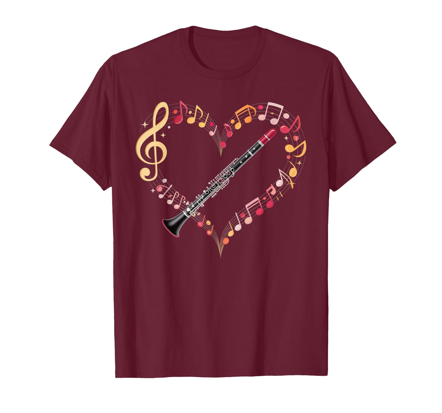 Clarinet Heart Marching Band Clarinetist Musician Clarinet T-Shirt