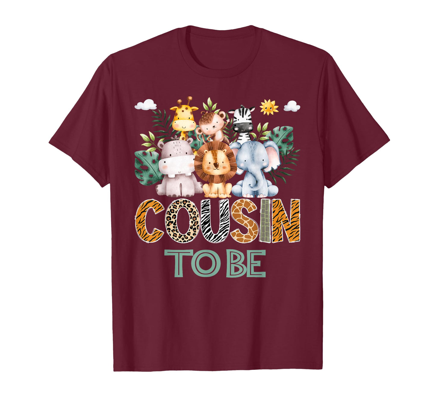 Soon To Be Cousin Jungle Animal Safari Gender Reveal T-Shirt