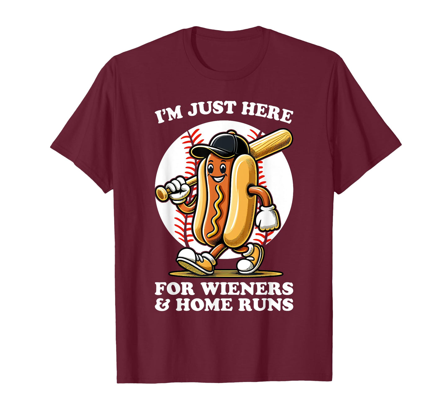 Funny Baseball Design for Women Men Wieners & Home Runs T-Shirt