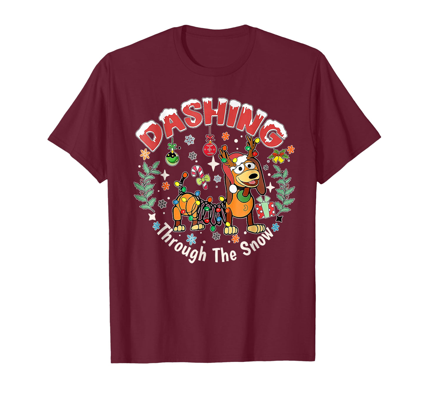 Dashing Through The Snow, Dog Christmas, Funny Christmas T-Shirt