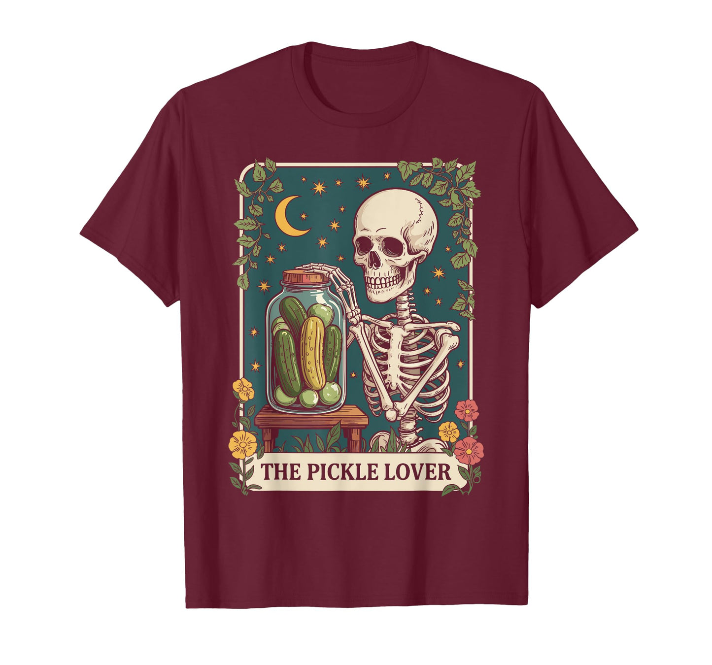 The Pickle Lover Tarot Card Skeleton T-Shirt