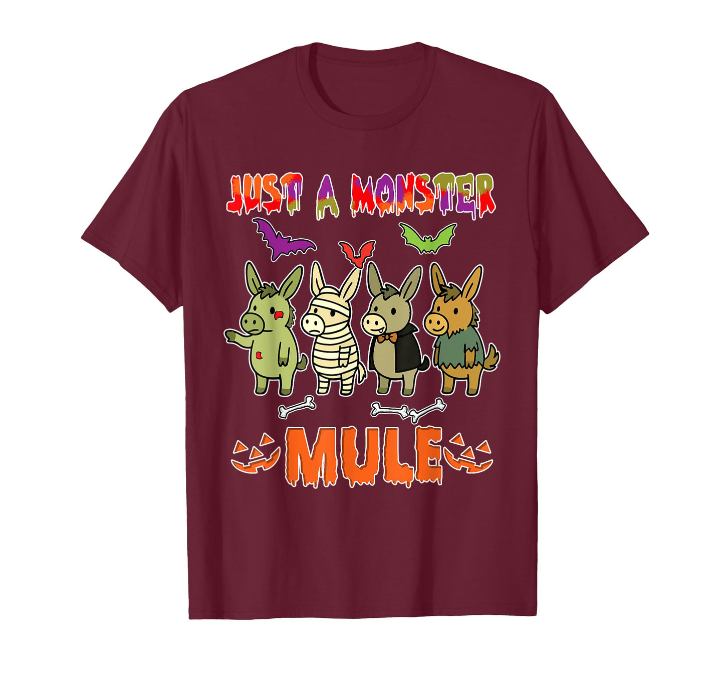A Monster Halloween Group Mules Cosplay Zombies Mummies T-Shirt