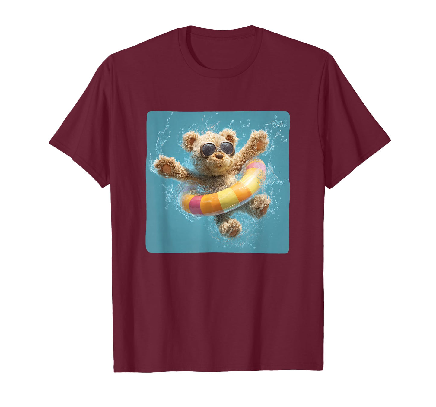 Swimming Teddy Bear with Pool Ring Look T-Shirt