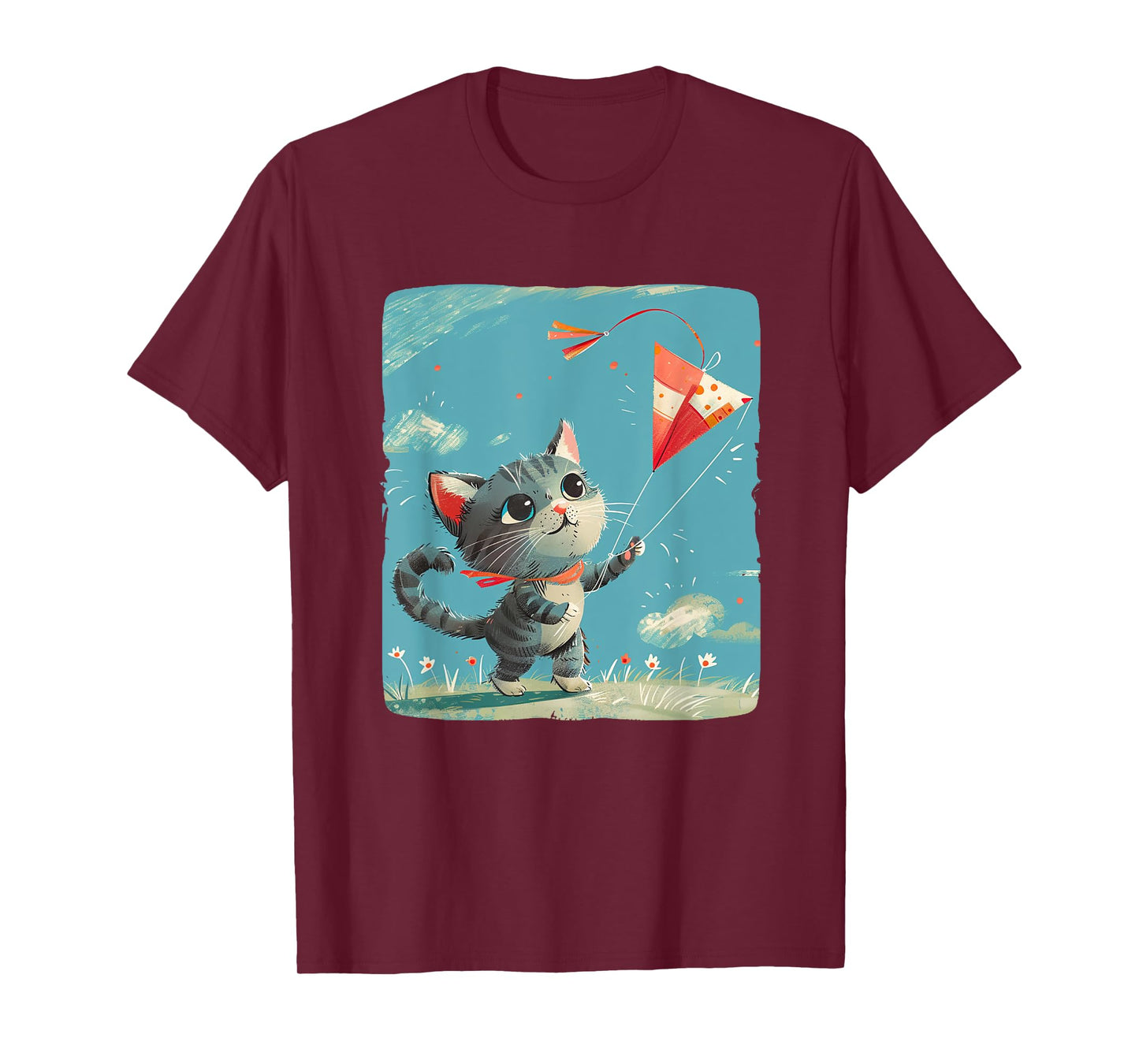 Cat Flies Kites Statement for a Light and Airy Vibe T-Shirt