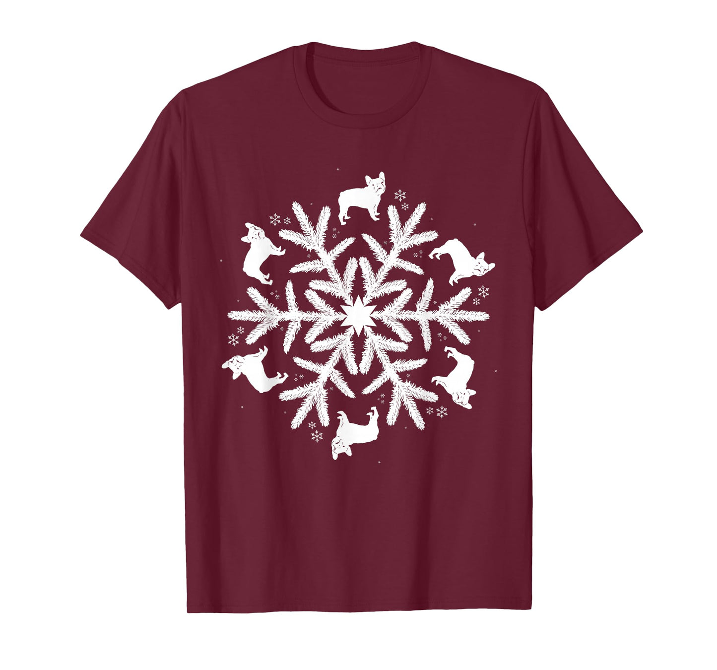 Snowflake Christmas French Bulldog T-Shirt