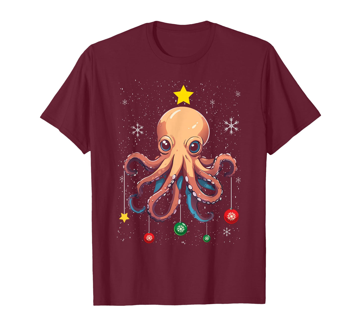 Octopus Christmas Tree Christmas Pajama Cute Animal X-Mas T-Shirt