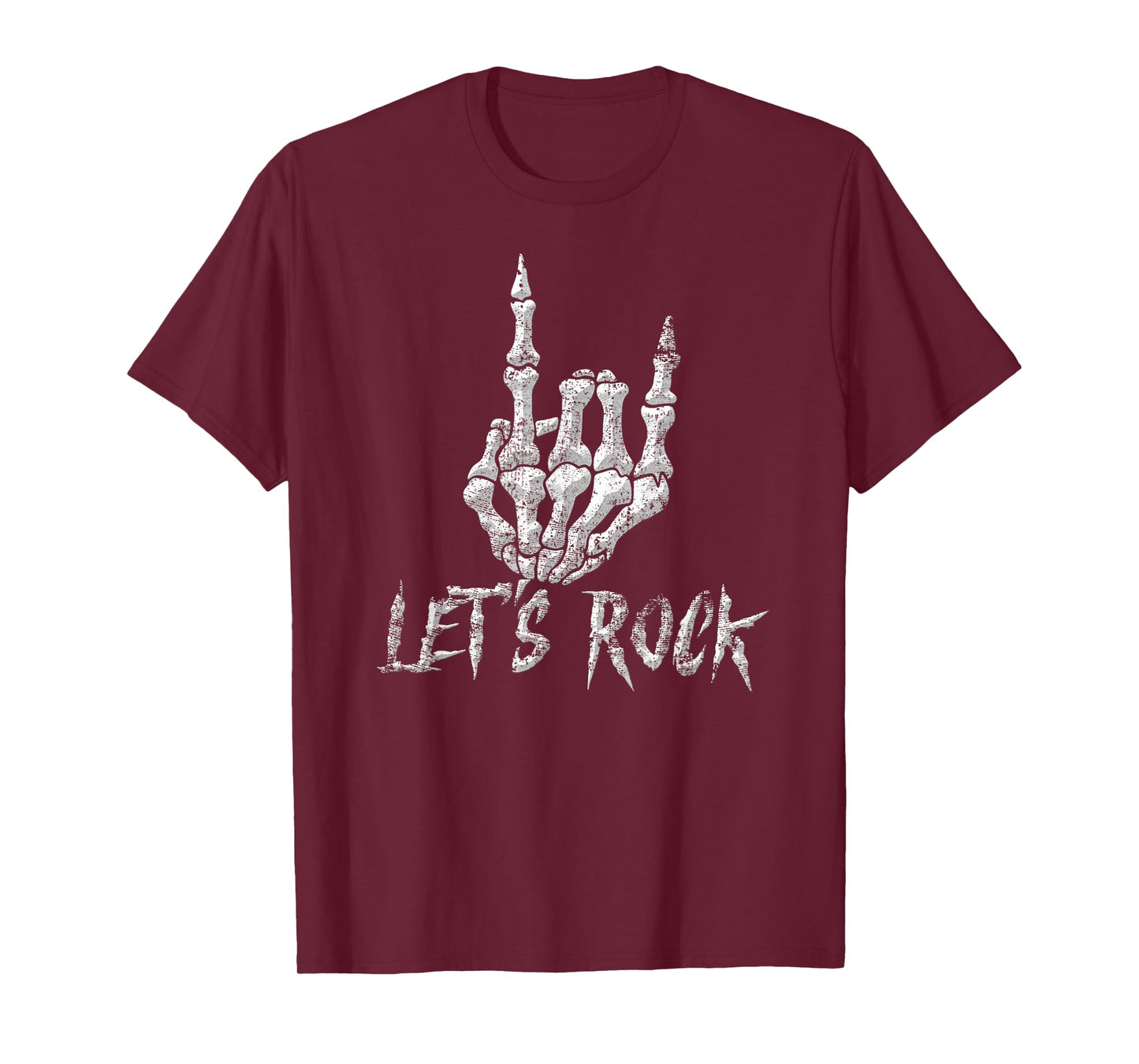 Rock Roll Band Skeleton Hand Guitar Rock Cool Men Women Boys T-Shirt