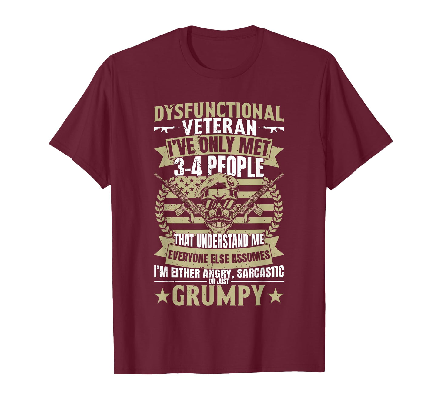 Retired Military Veteran Tees Disgruntled Veteran T-Shirt - Unisex-Adults, Black, Small, Short Sleeve