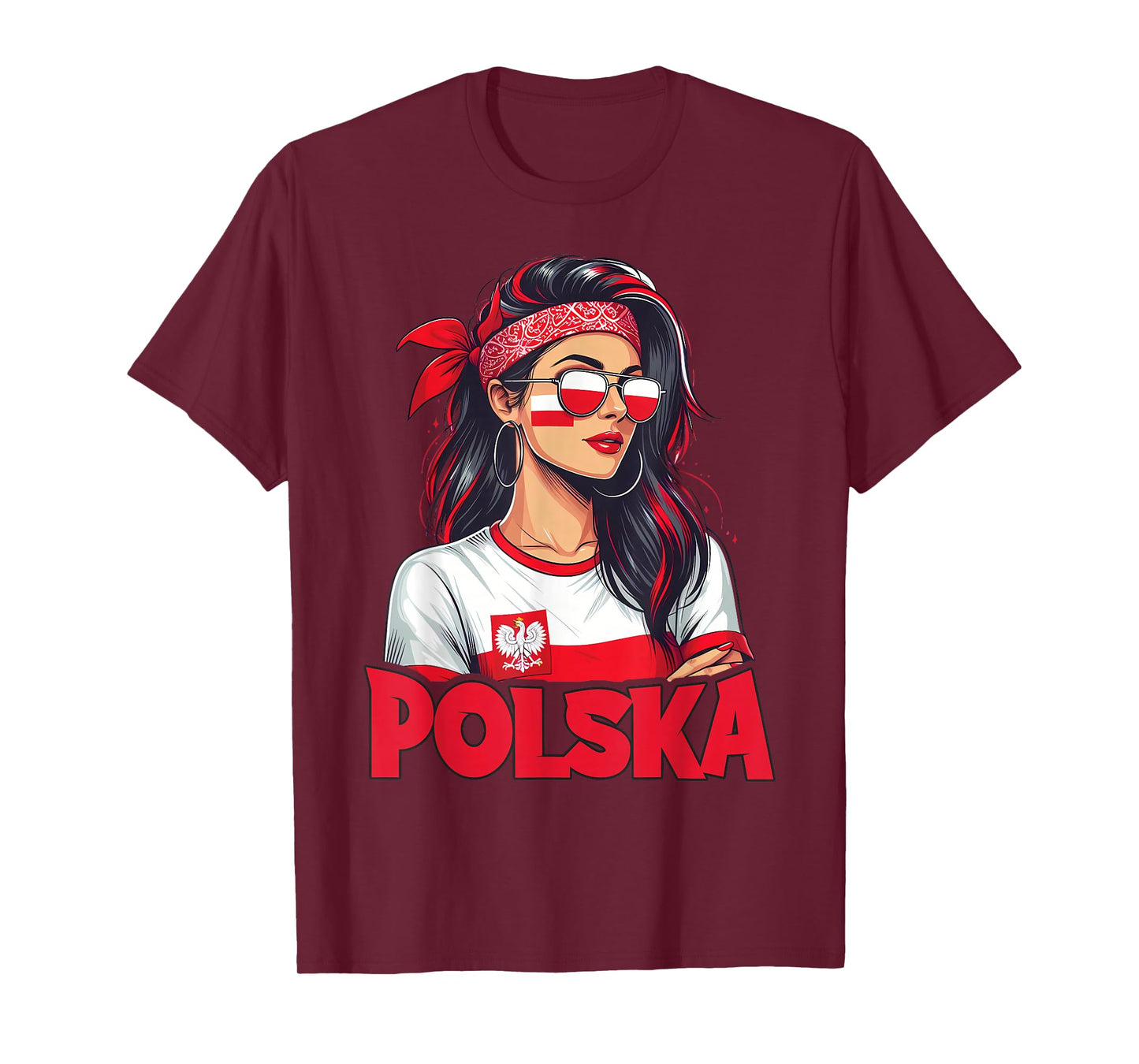 Poland Flag Woman Sunglasses Girls Polska T-Shirt