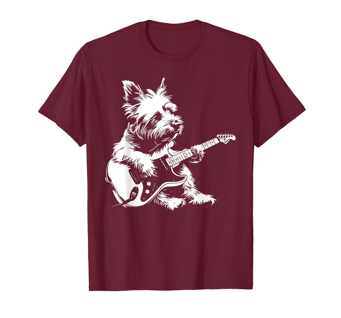 Dog Guitarist Guitar - Westie Dad Mom T-Shirt