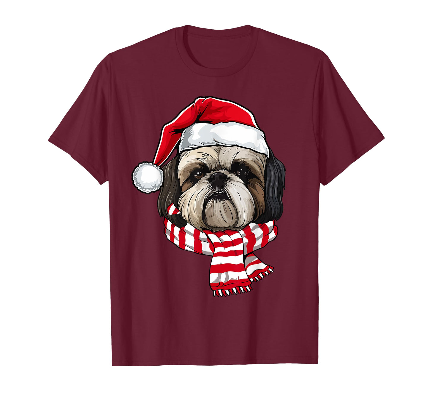 Santa Shih Tzu Christmas Dog Lover Men Women Kids T-Shirt