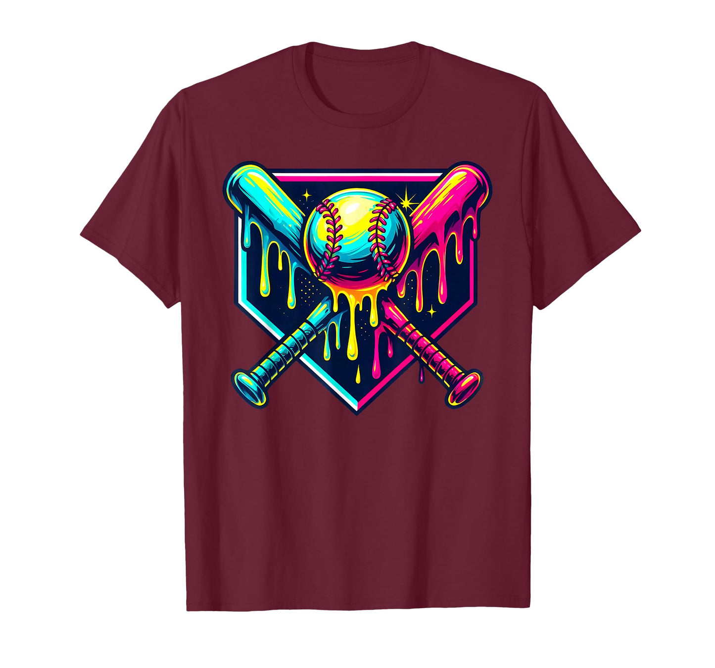 Baseball Drip for Boys Ice Cream Drip Youth Boys Baseball T-Shirt