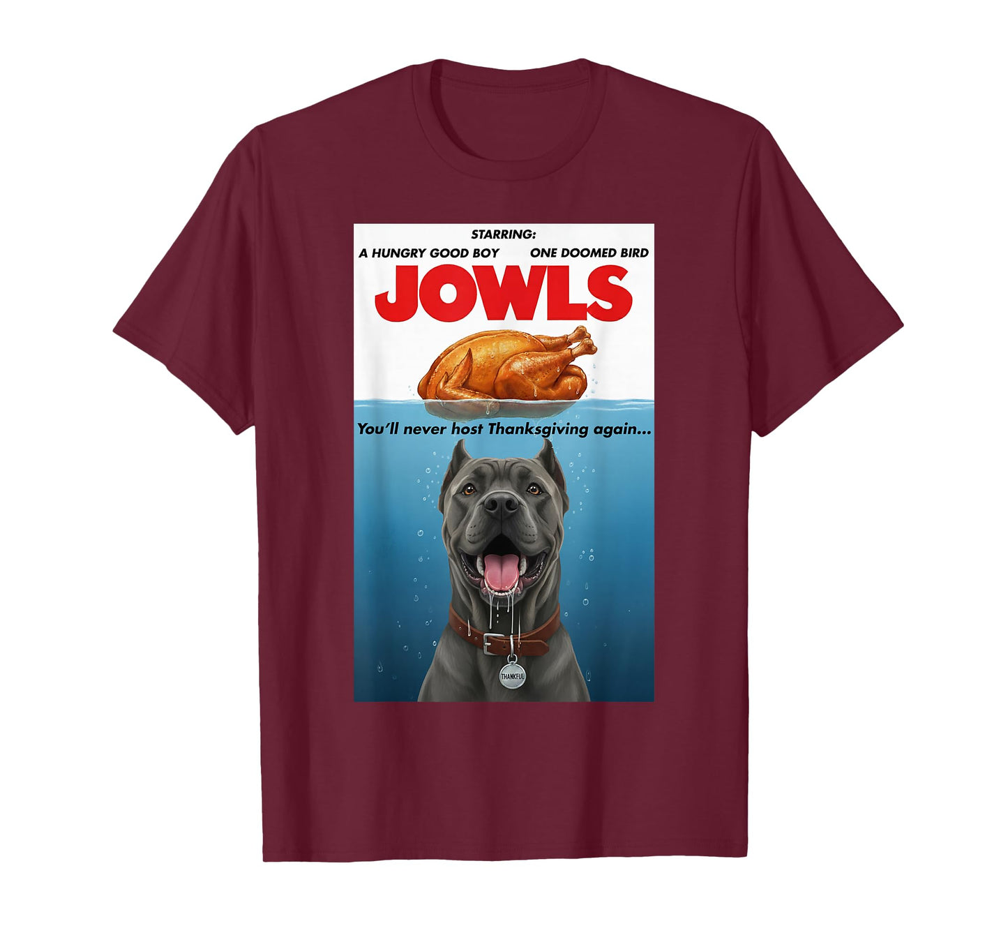 Funny Jowls Thanksgiving Cane Corso and Turkey T-Shirt