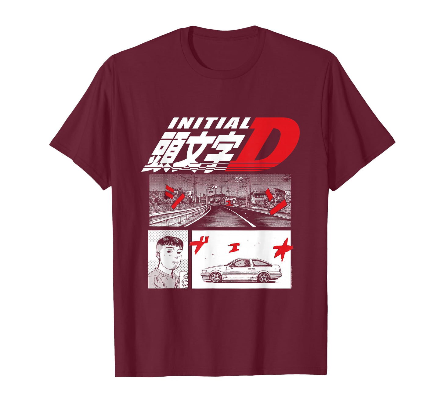 Initial D Manga 3 Panel Manga T-Shirt