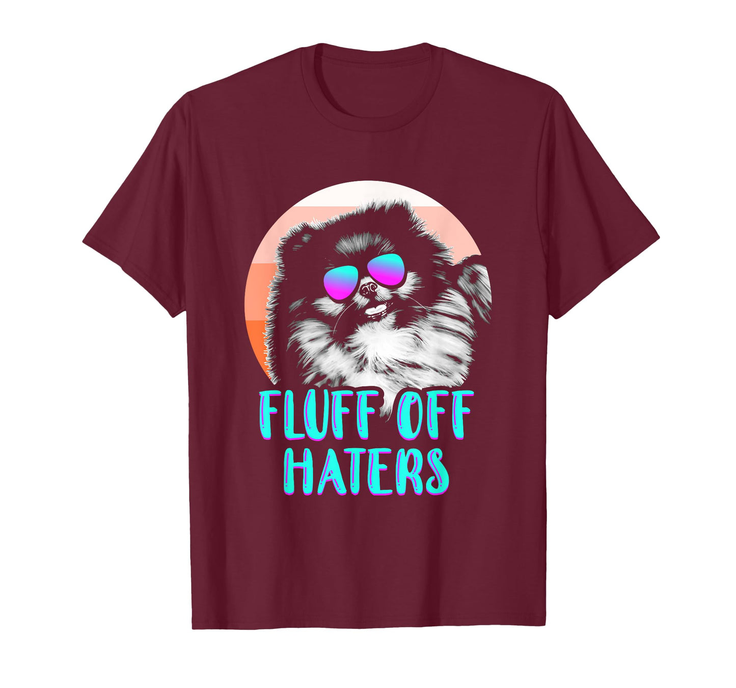 Funny Pomeranian Face Sunglasses No Fluffs Given Dog Lover Men Women Girls Kids T-Shirt
