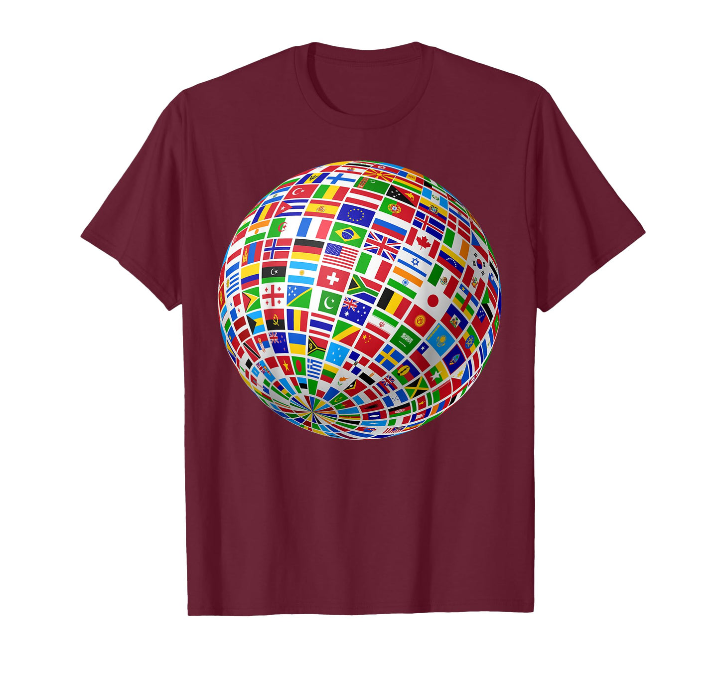 International World Flags T-shirt Flags World Map Tshirt T-Shirt