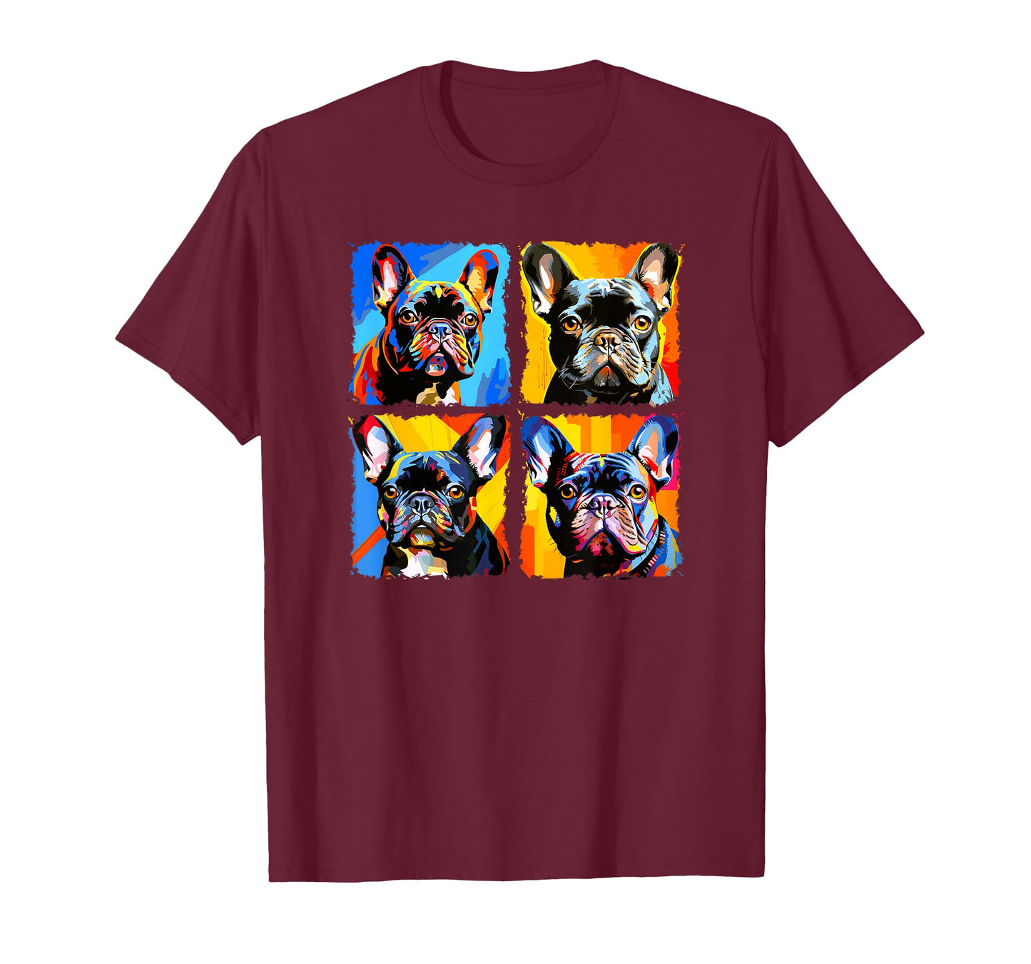 French Bulldog Frenchie Pop Art Colorful Drawing Painting T-Shirt