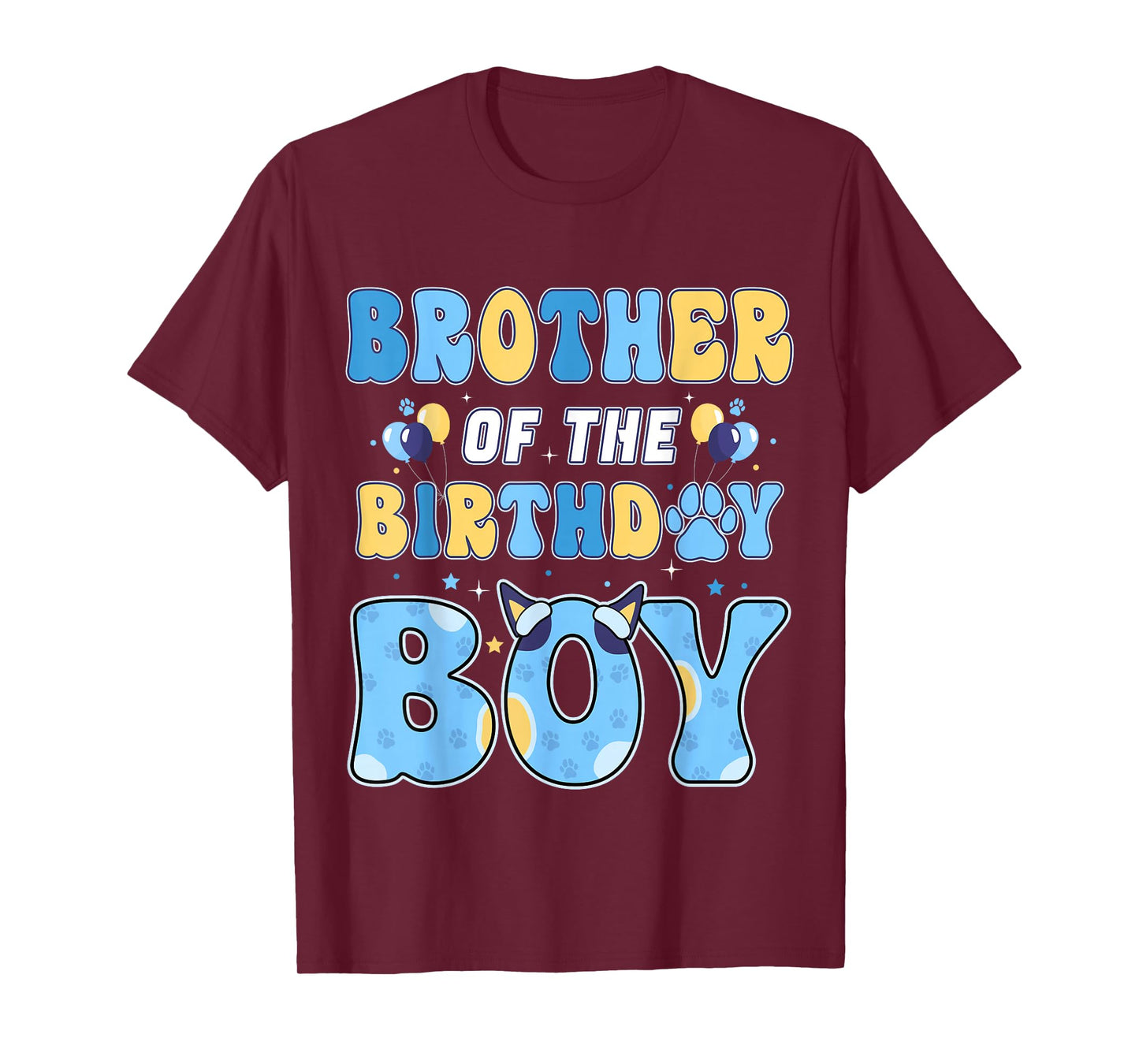Brother of The Birthday Boy Family Blue Dog Birthday Party T-Shirt