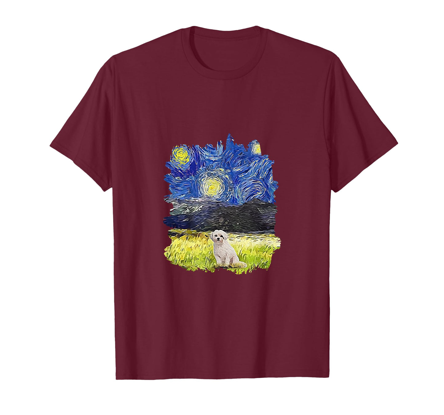 Starry Night Impressionist - Dog Art Coton de Tulear T-Shirt for Men Women Kids