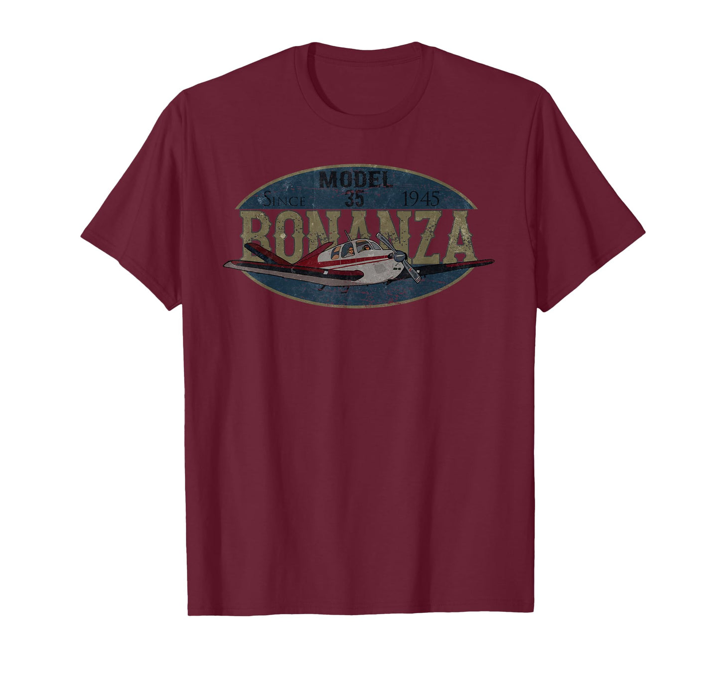 Model 35 Bonanza Since 1945 Retro Vintage Airplane T-shirt T-Shirt
