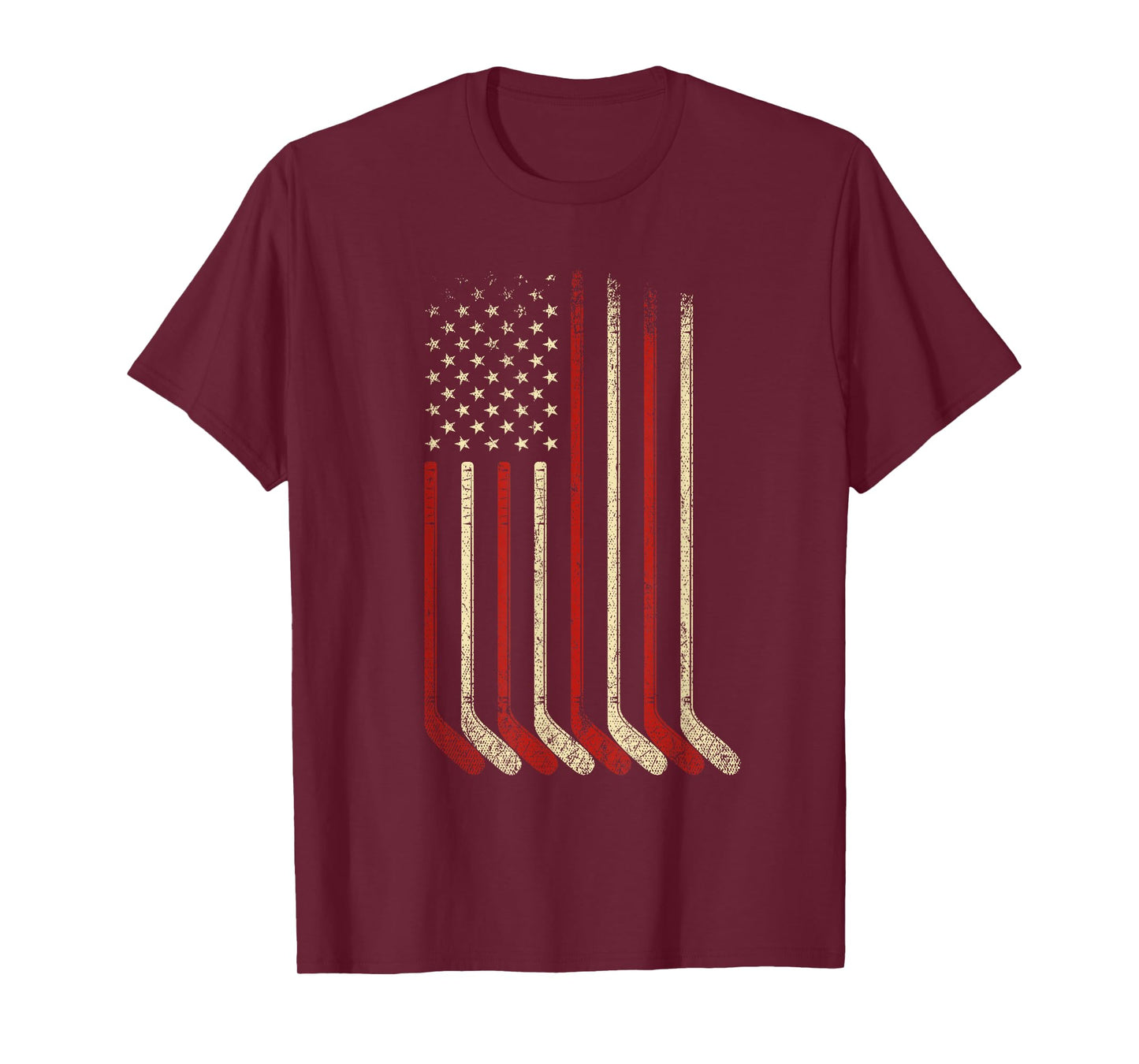 US Flag Patriotic American Hockey Player Ice Hockey T-Shirt
