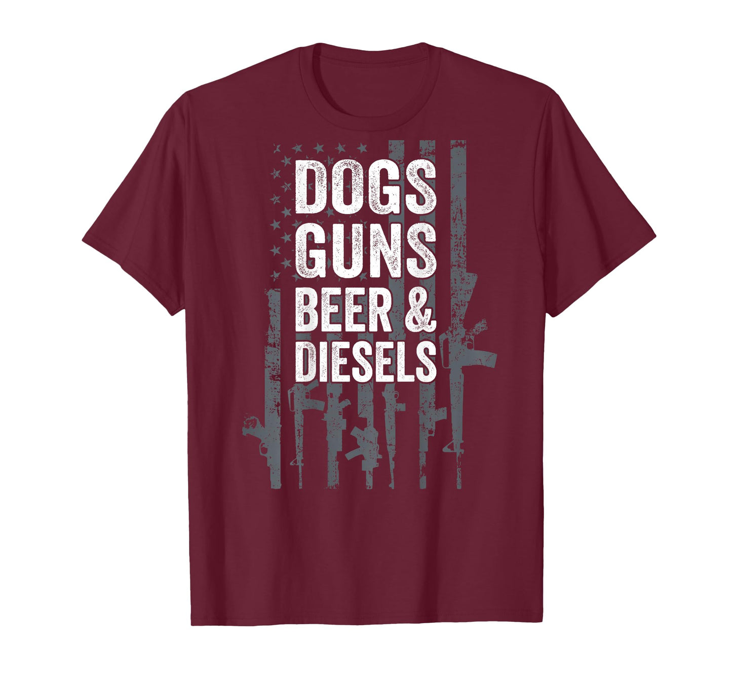 DOGS GUNS BEER & DIESELS - Diesel Truck Mechanic - ON BACK T-Shirt