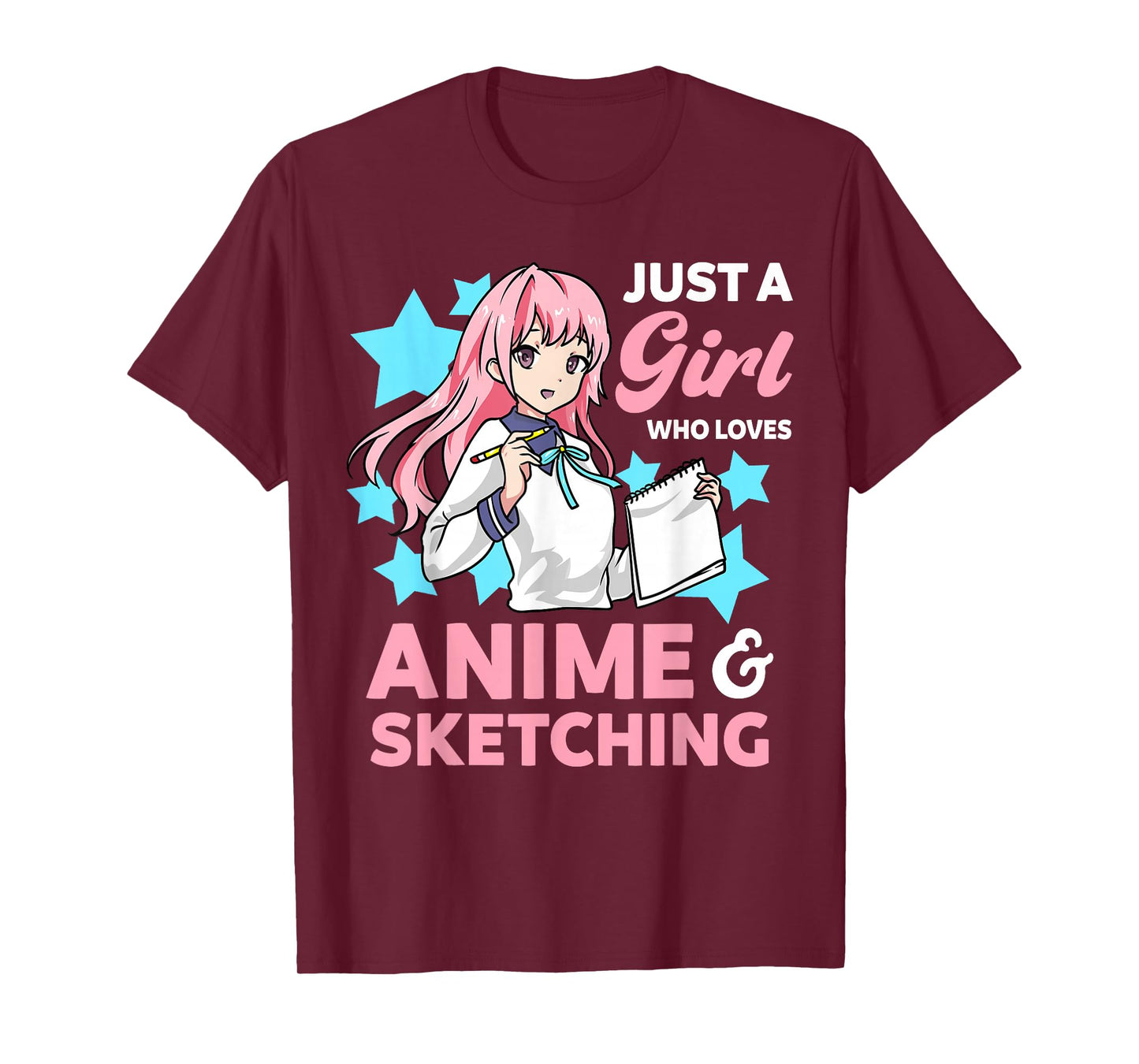 Just A Girl Who Loves Anime and Sketching Drawing Art Kawaii T-Shirt