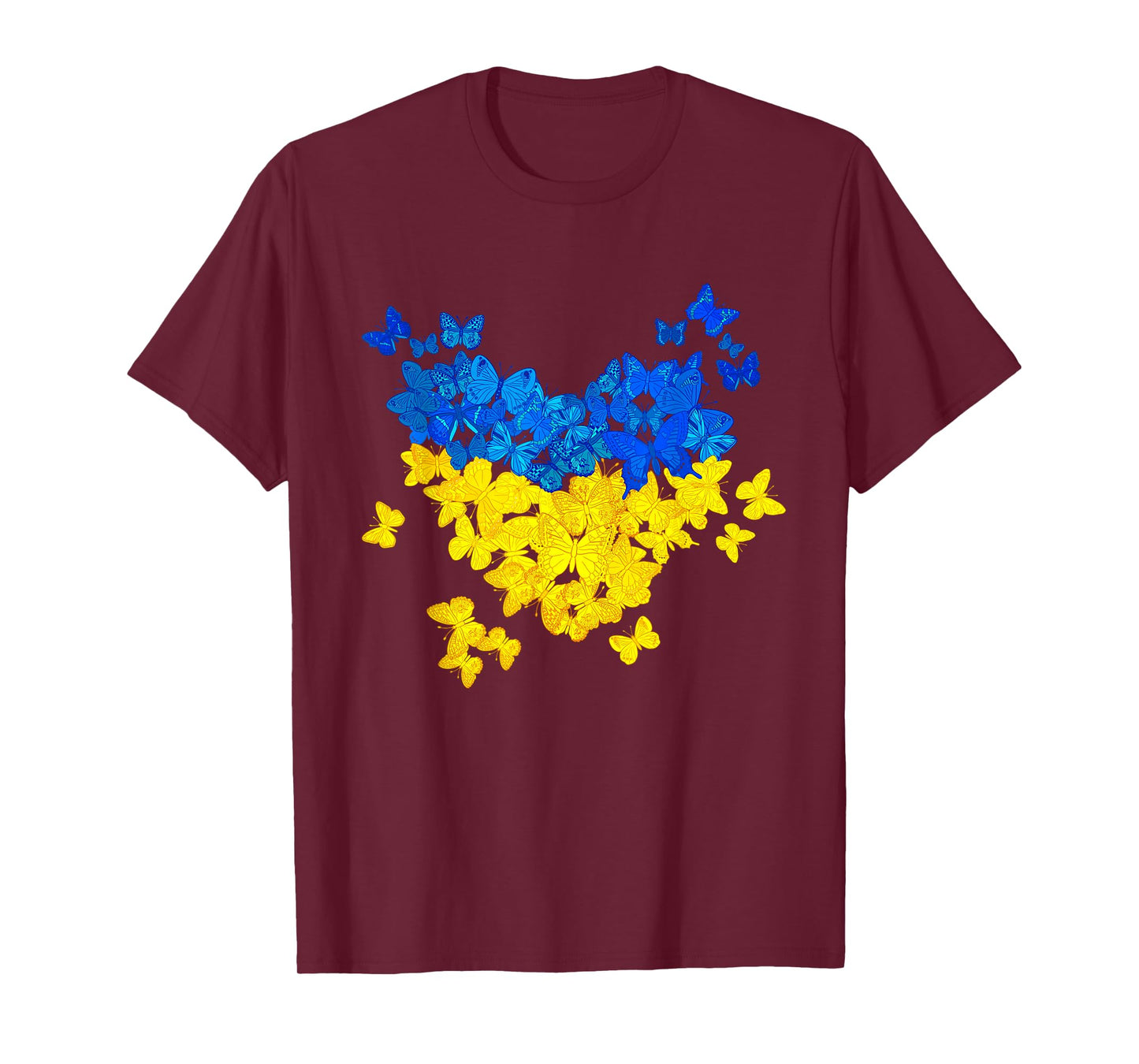 Butterflies Heart Ukraine Flag Ukrainian Ukrainian T-Shirt