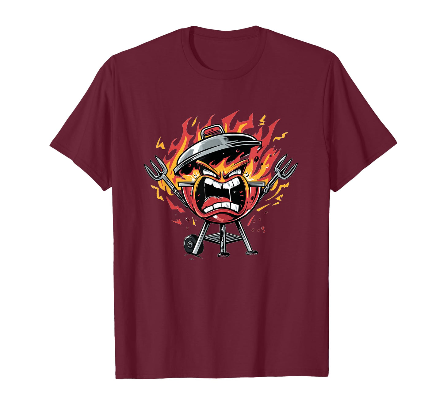 Funny Yelling Grill with Flames for BBQ Boys and Girls T-Shirt