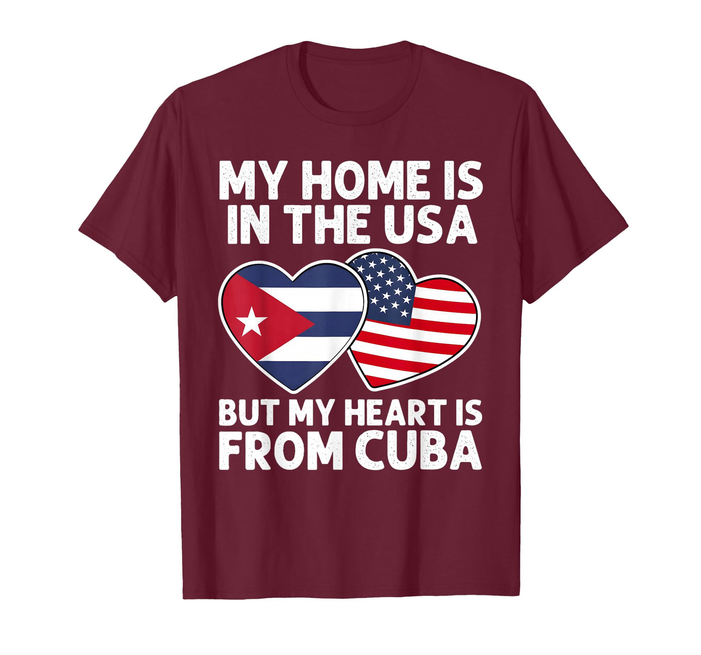 My Home USA My Heart Cuba Cuban American Pride Flag T-Shirt