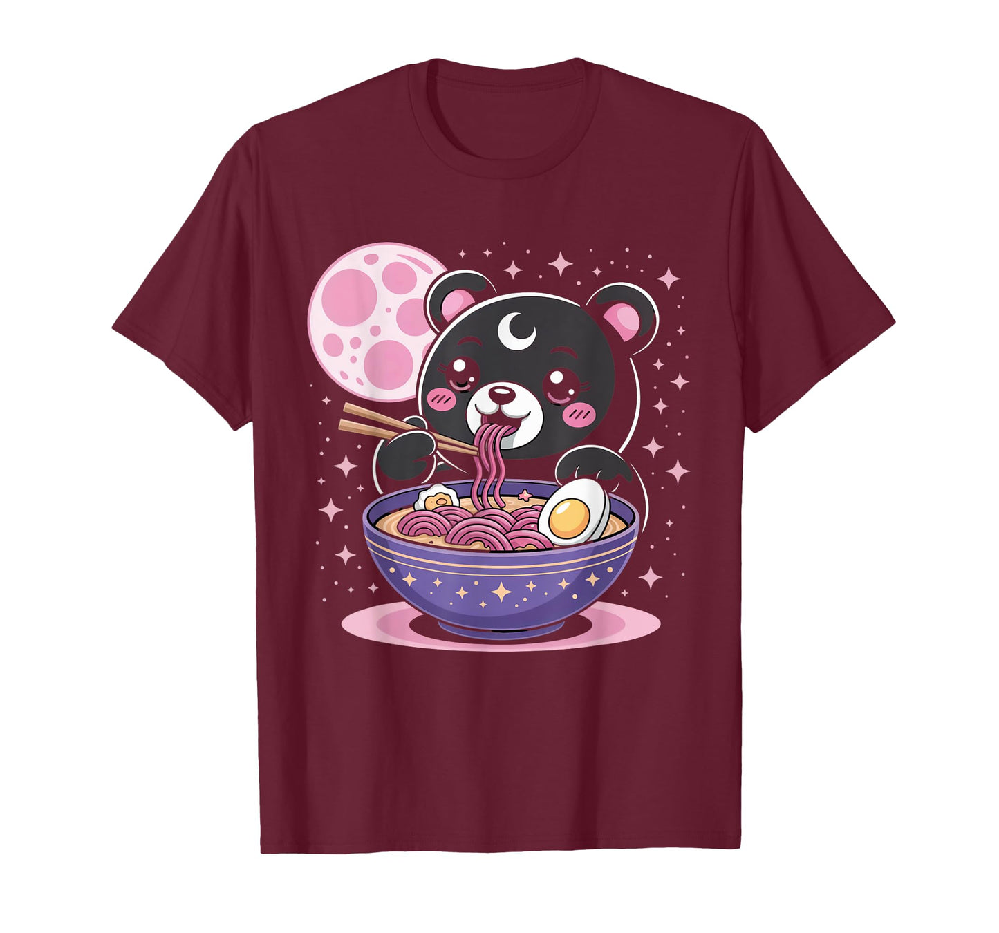 Pastel Goth Clothing Bear Eating Ramen Goth Girl Clothes T-Shirt