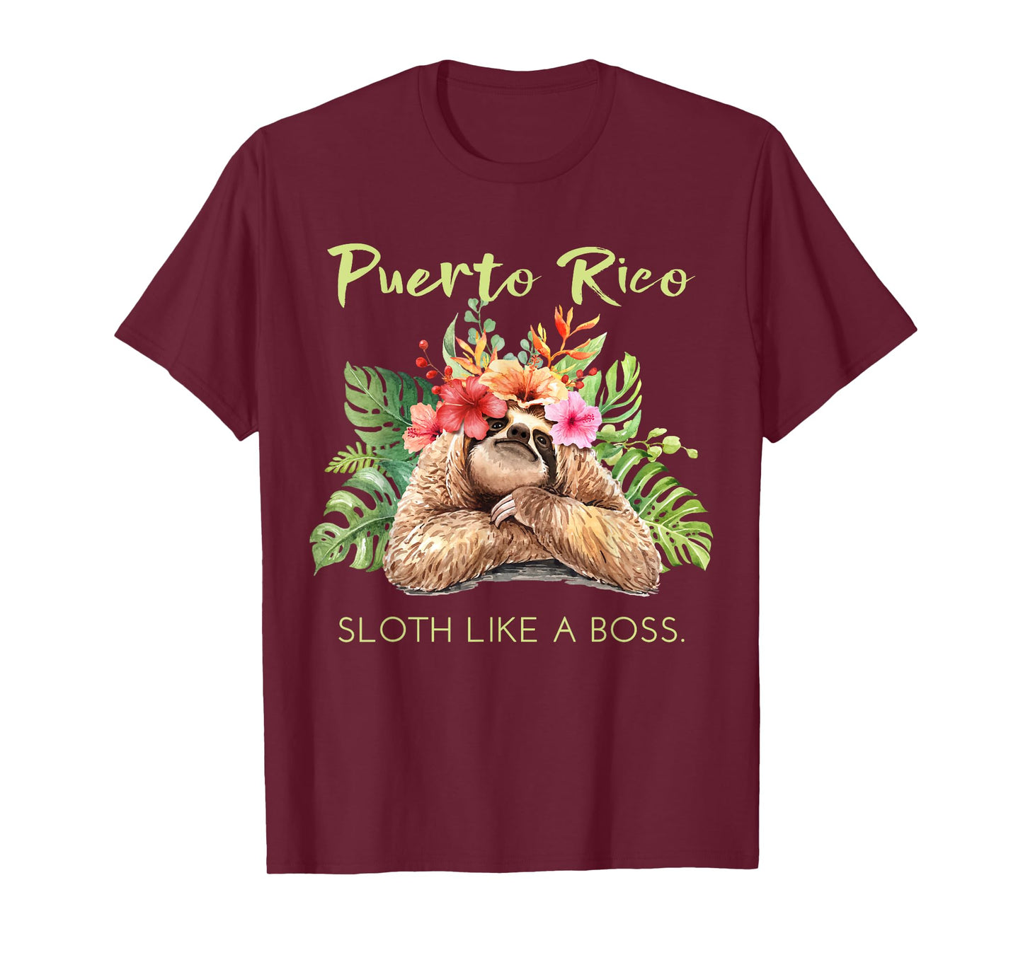Puerto Rico Sloth Like a Boss Vacation Souvenir T-Shirt