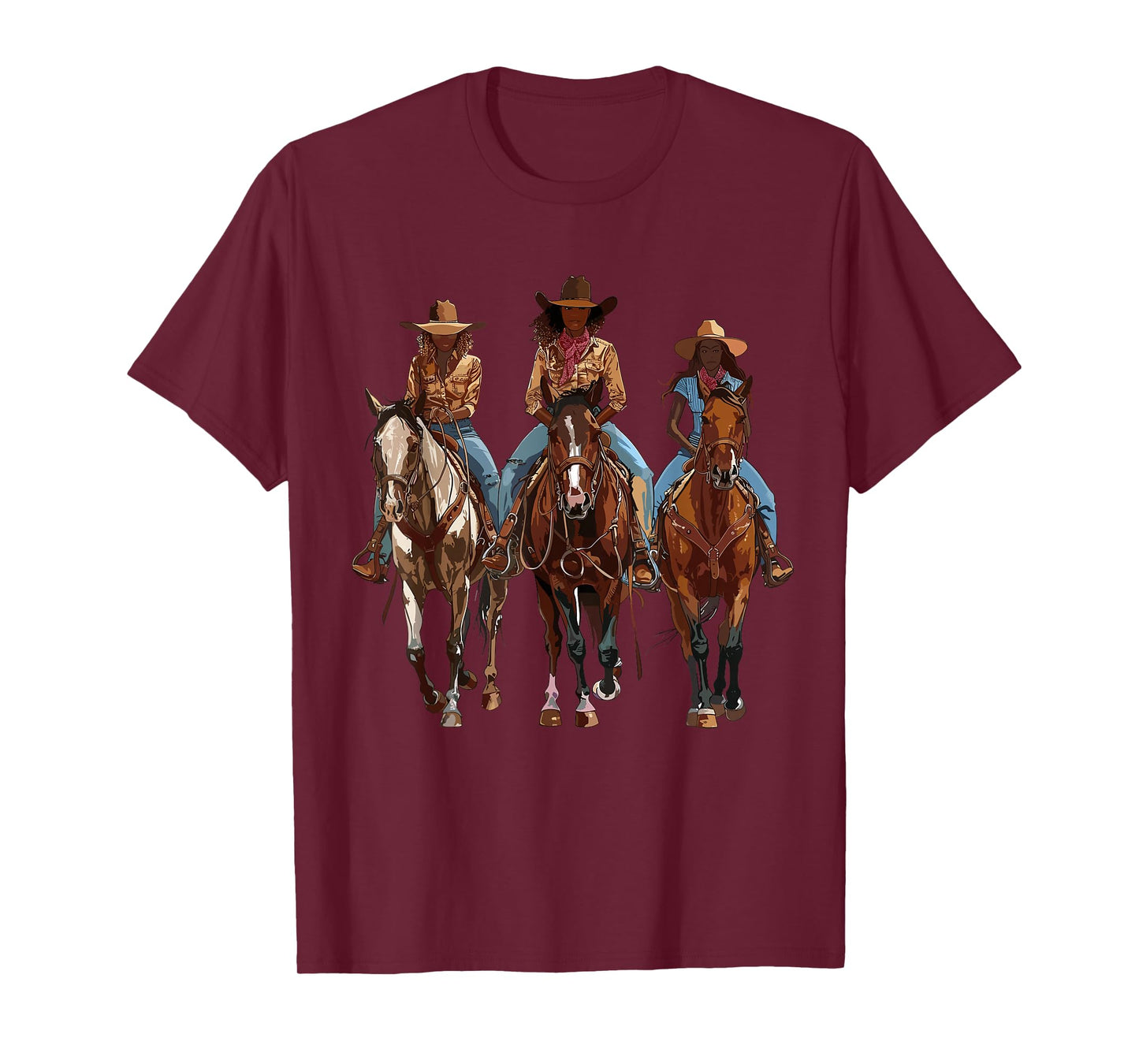 Black African American Cowgirl Western Country Texas Rodeo T-Shirt