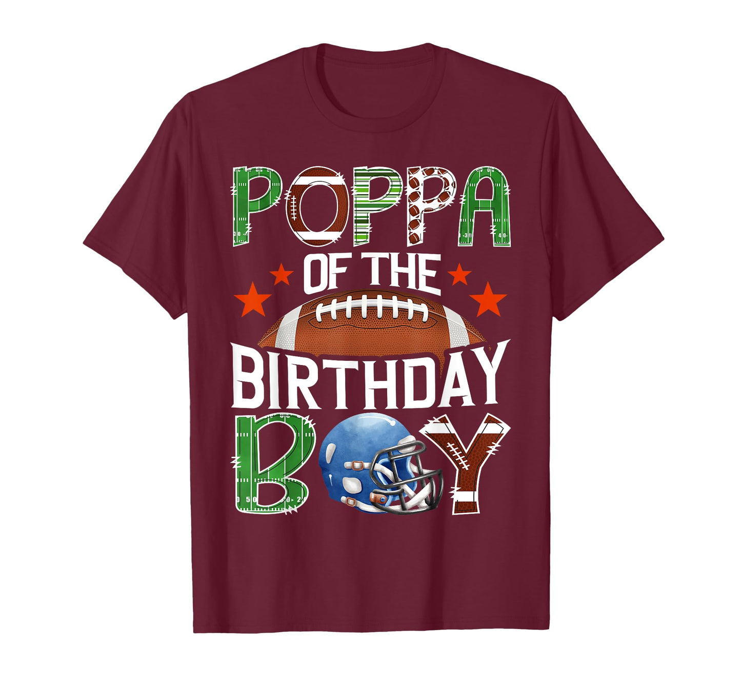 Poppa Of The Birthday Boy Football 1St Year Down Birthday T-Shirt