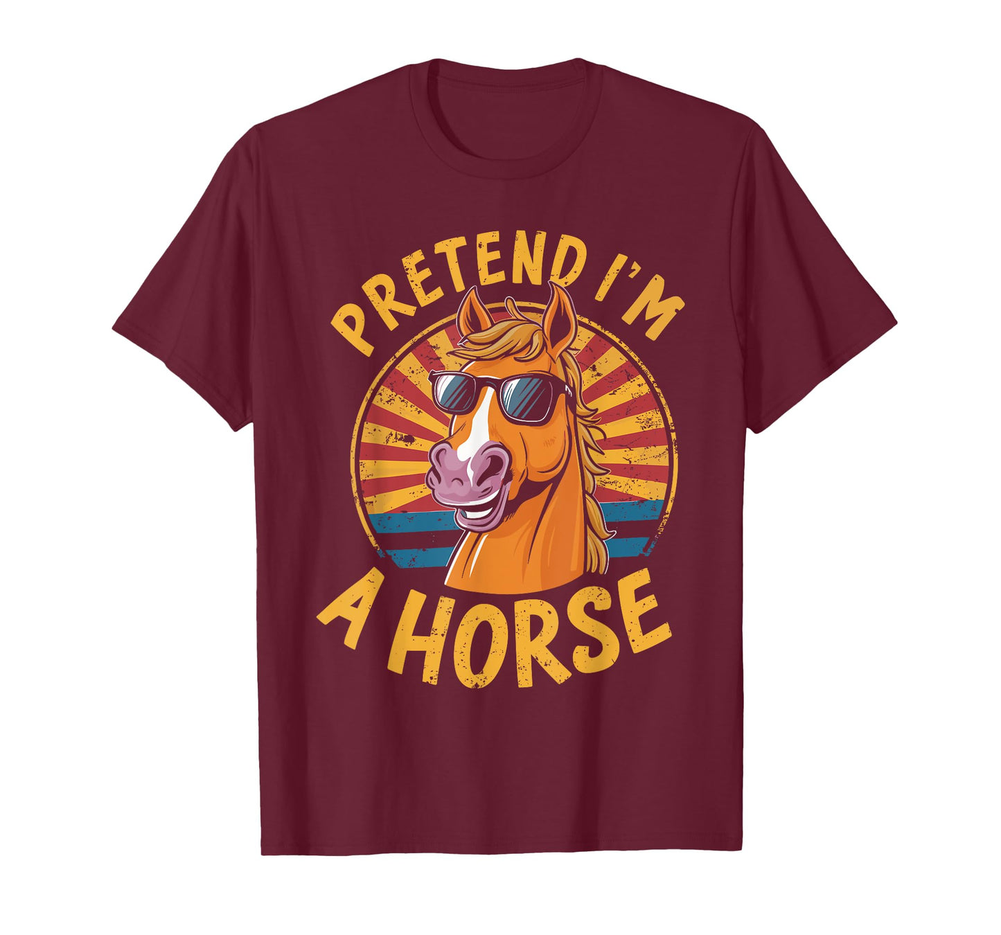 Pretend I'm A Horse Funny Lazy Halloween Matching Costume T-Shirt