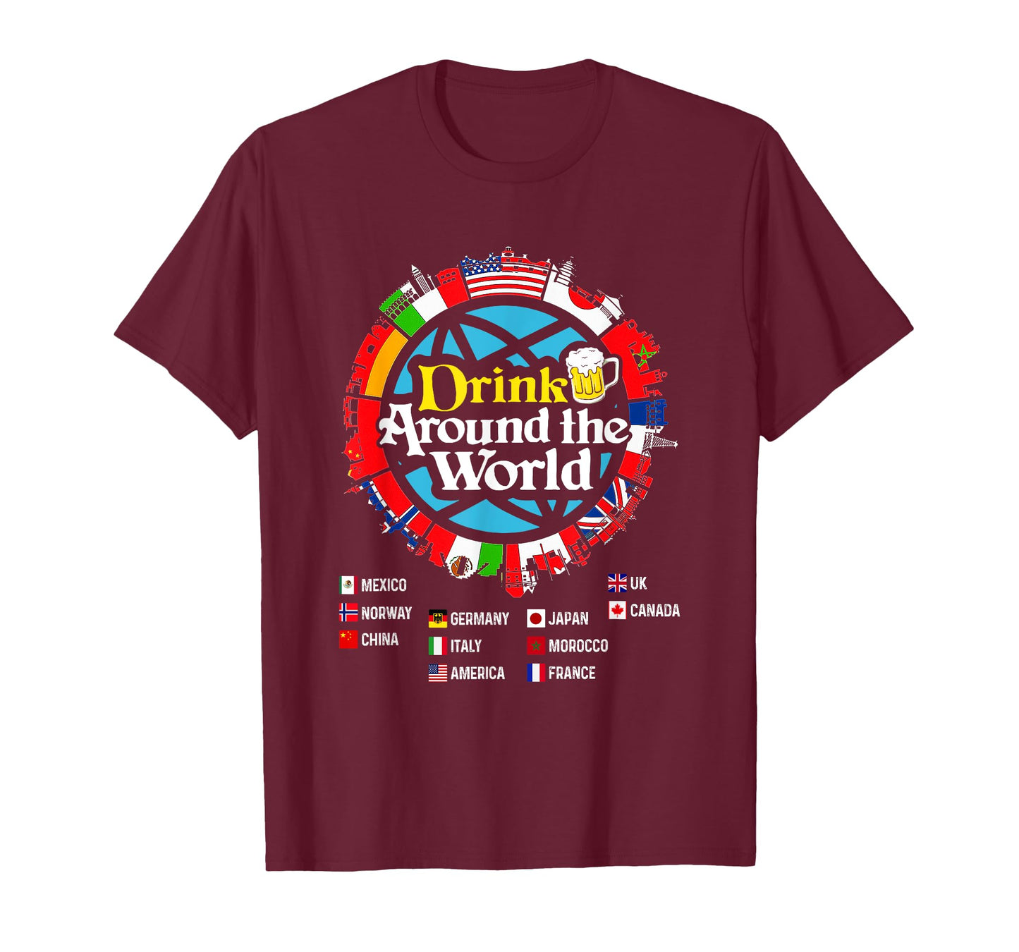 Funny Drinkers Quote Adults Vacations Drinking Countries T-Shirt