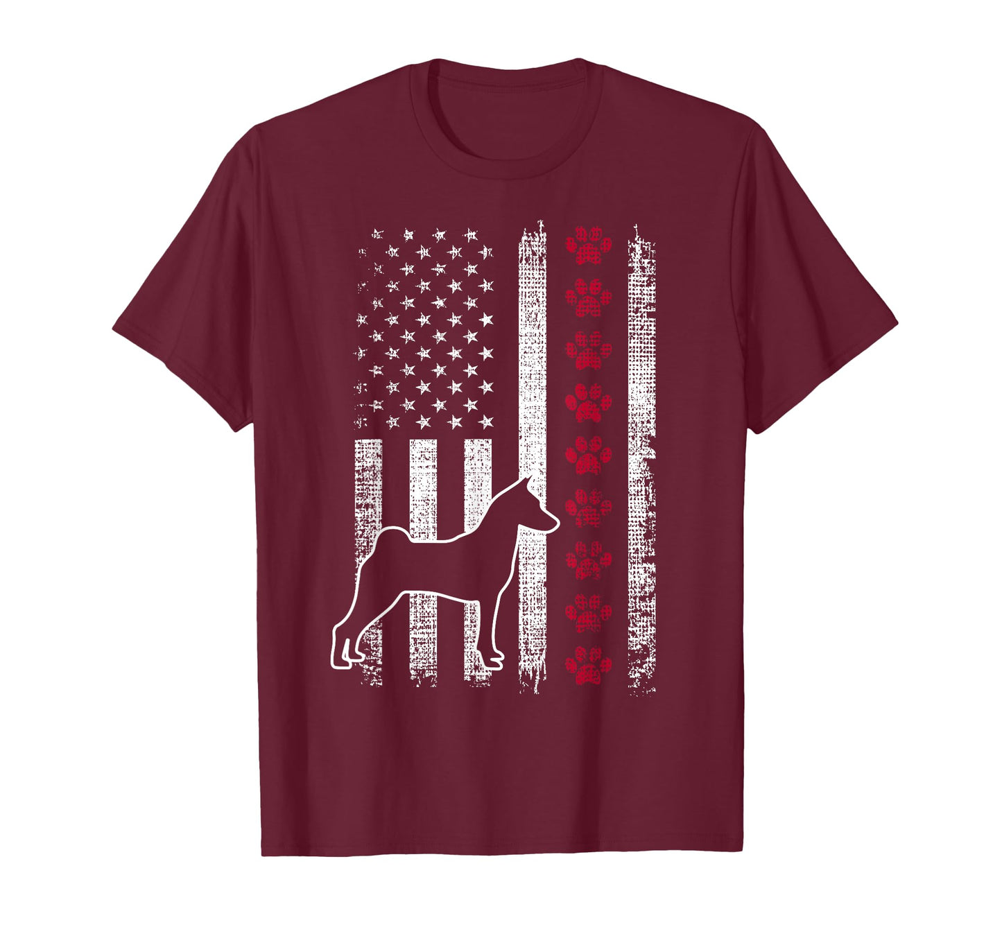 Vintage Retro USA Patriotic American Flag Basenji T-Shirt