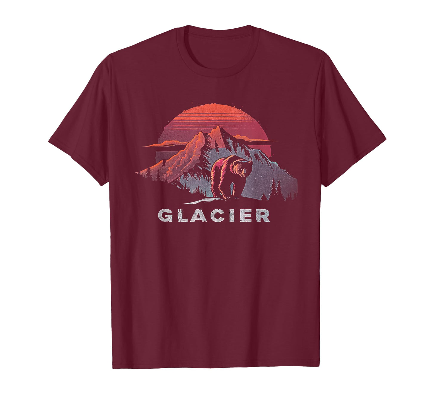 Glacier - US National Park Vintage Men Women Kids Retro T-Shirt