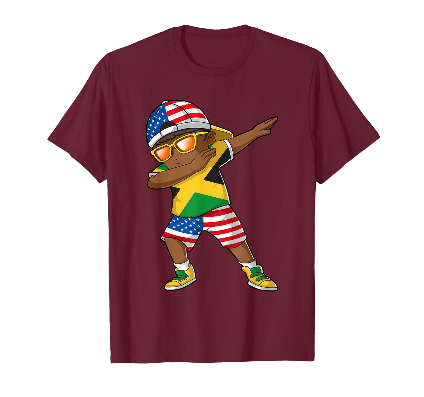 Half American Half Jamaican Boy Kid Jamaica Flag Patriotic T-Shirt