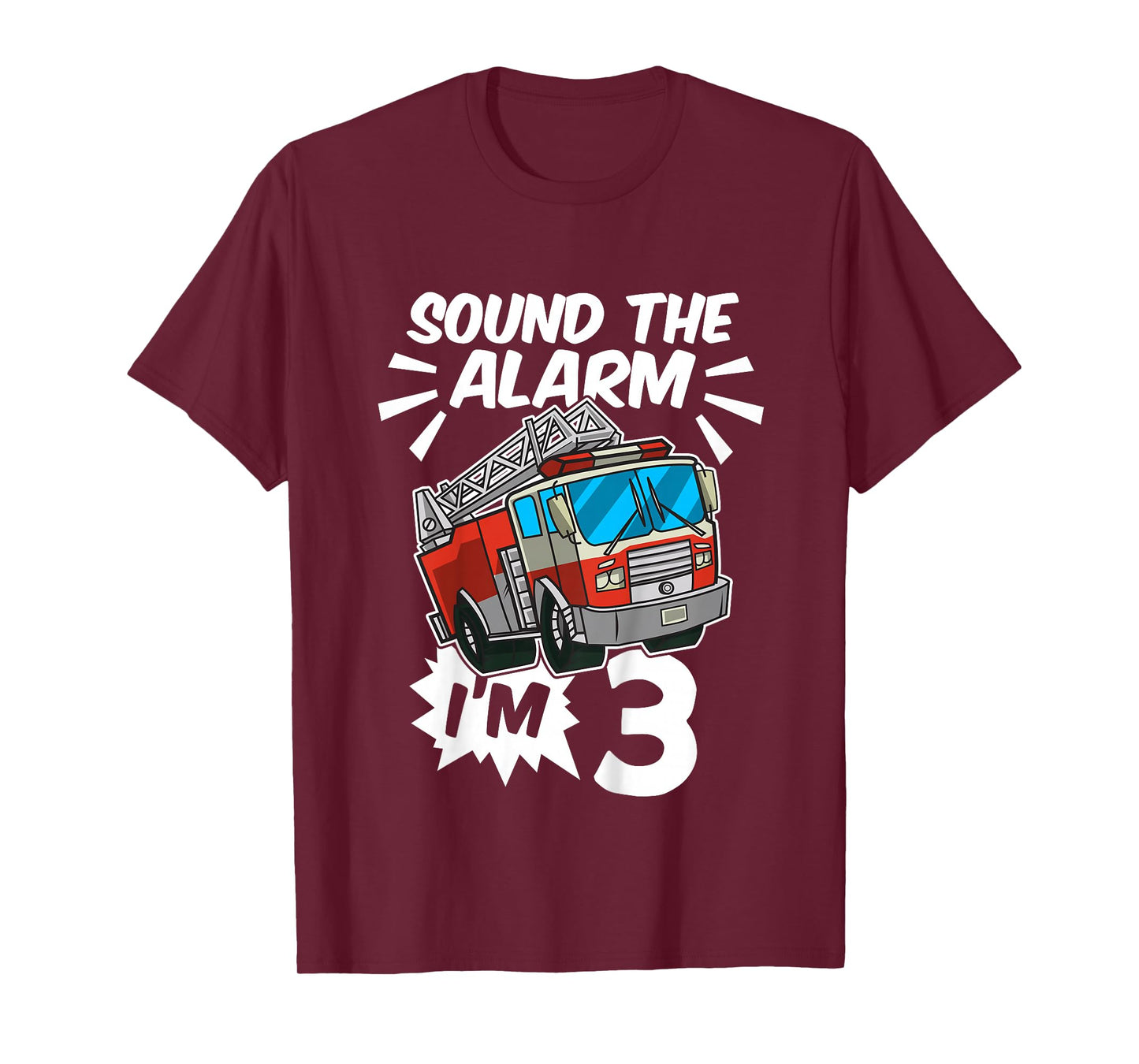 Kids Firefighter I'm 3 Birthday Fire Truck 3rd Birthday T-Shirt
