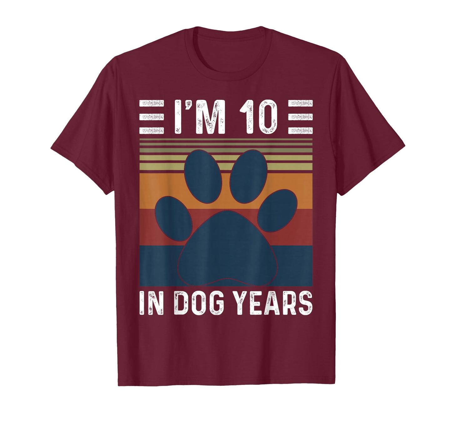 I'm 10 In Dog Years 70th Birthday Vintage Funny 70 Year Old T-Shirt