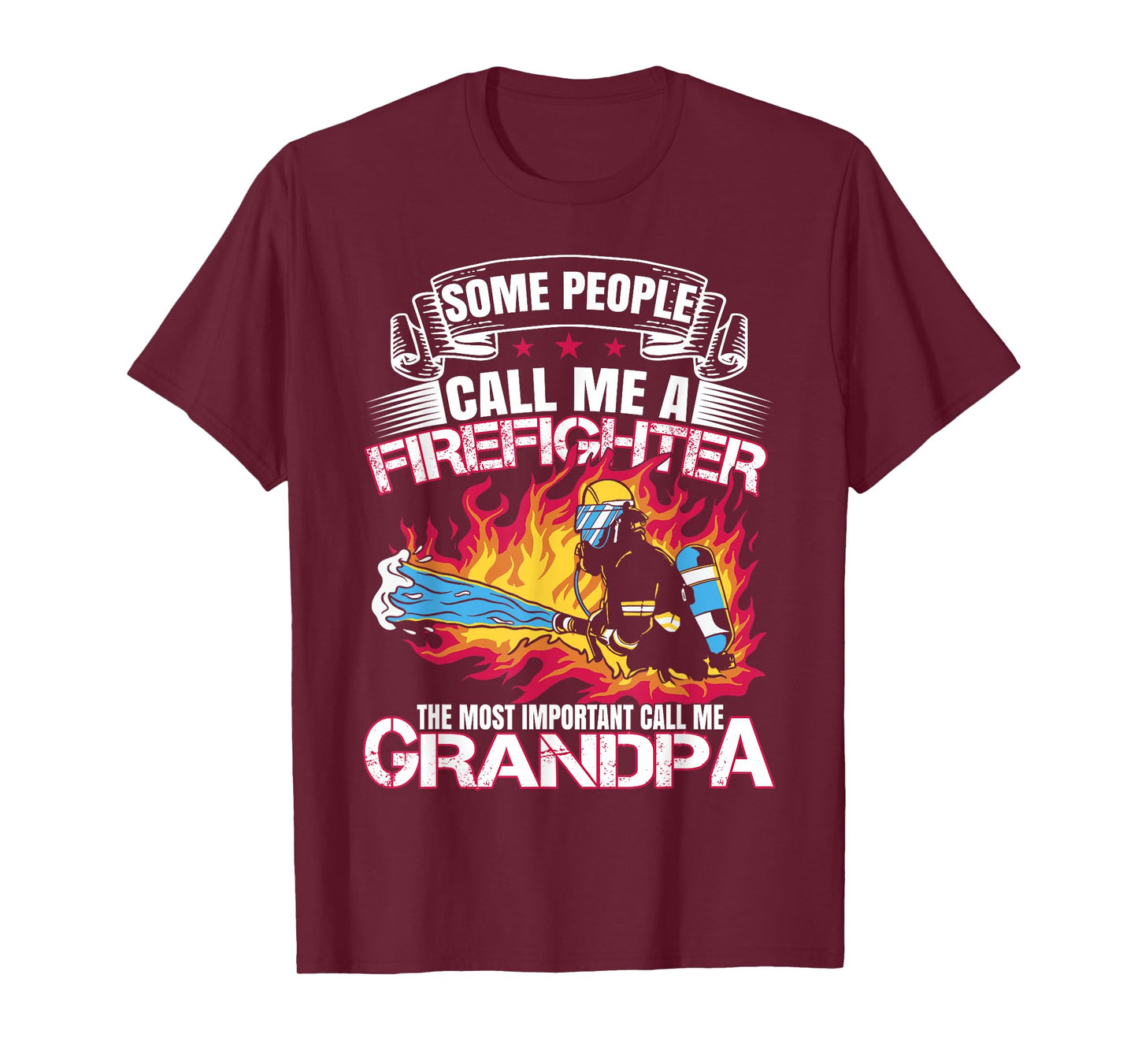 Funny Fireman Grandpa Fire Department Proud Firefighter T-Shirt