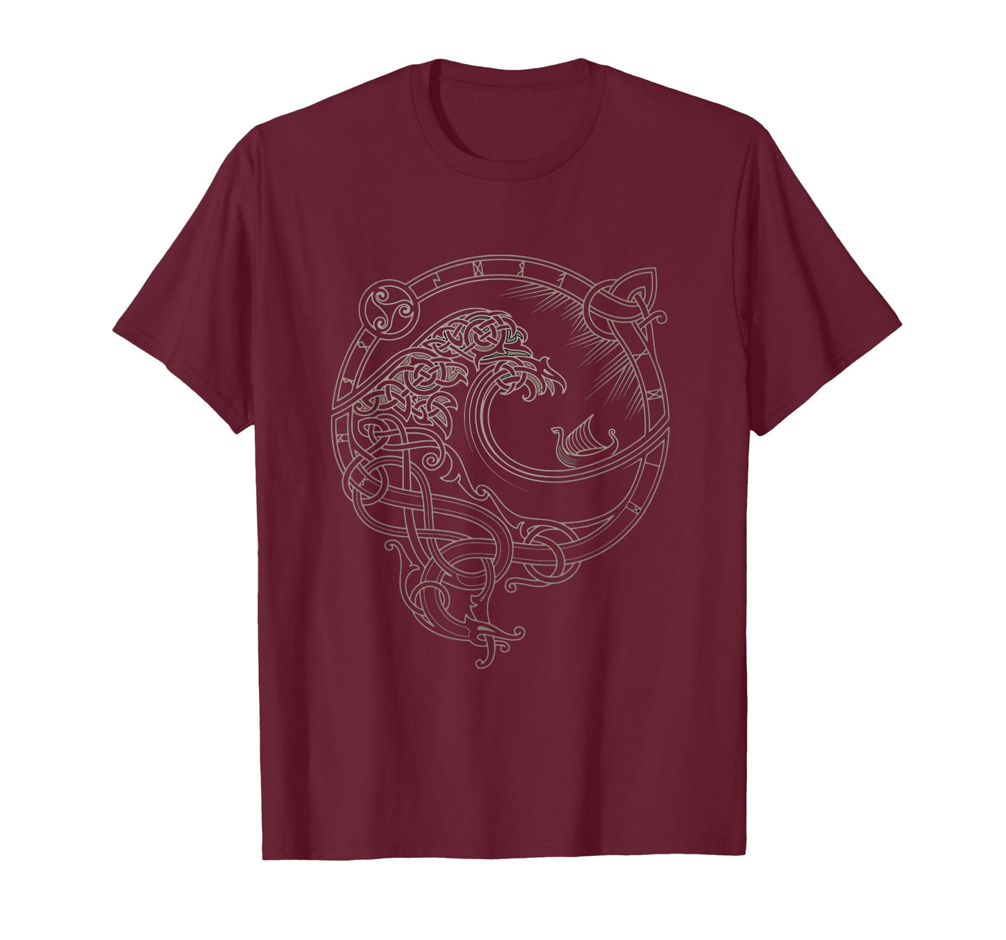 Vintage-Vikings celtic mythology dragon boat wave runes T-Shirt