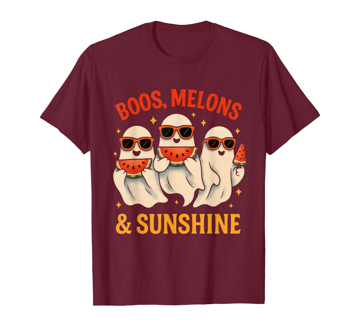 Boos, Melons & Sunshine - Ghosts with Watermelon Slices T-Shirt