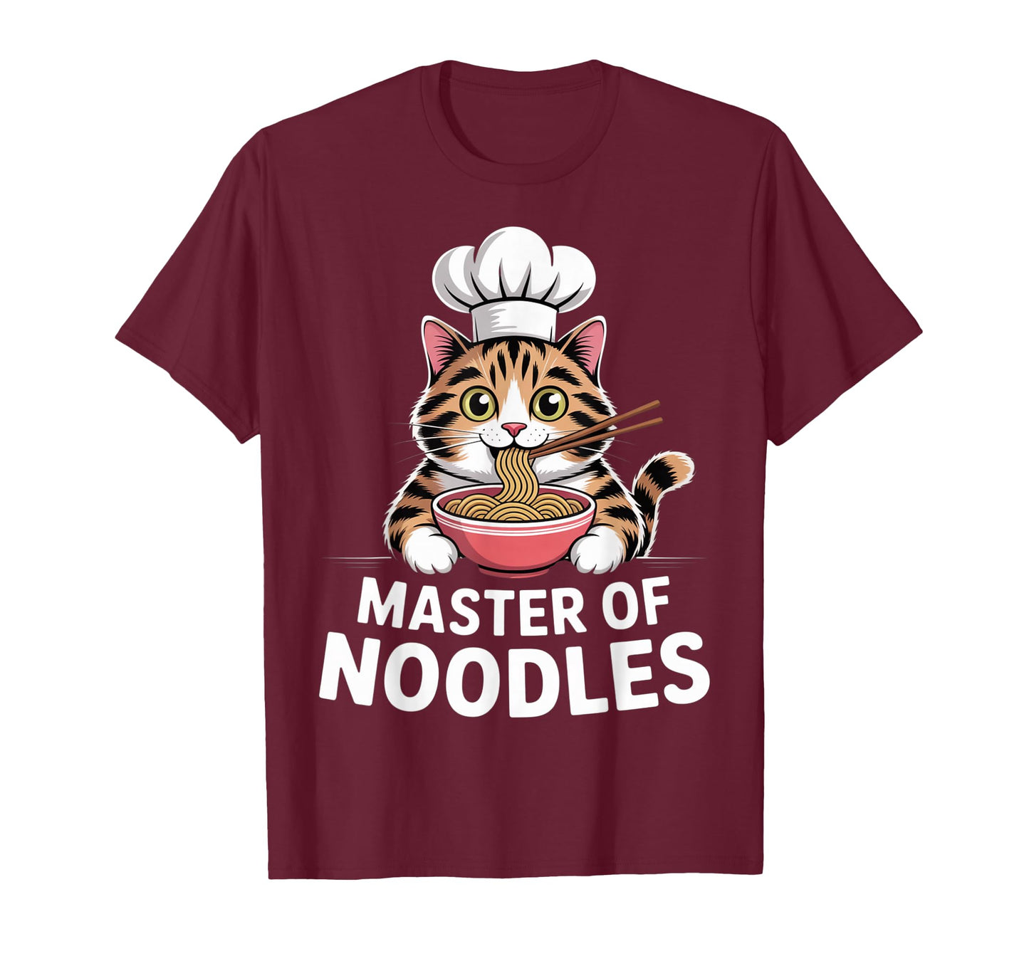 Master of Noodles Kawaii Ramen Chef Cat Cute T-Shirt