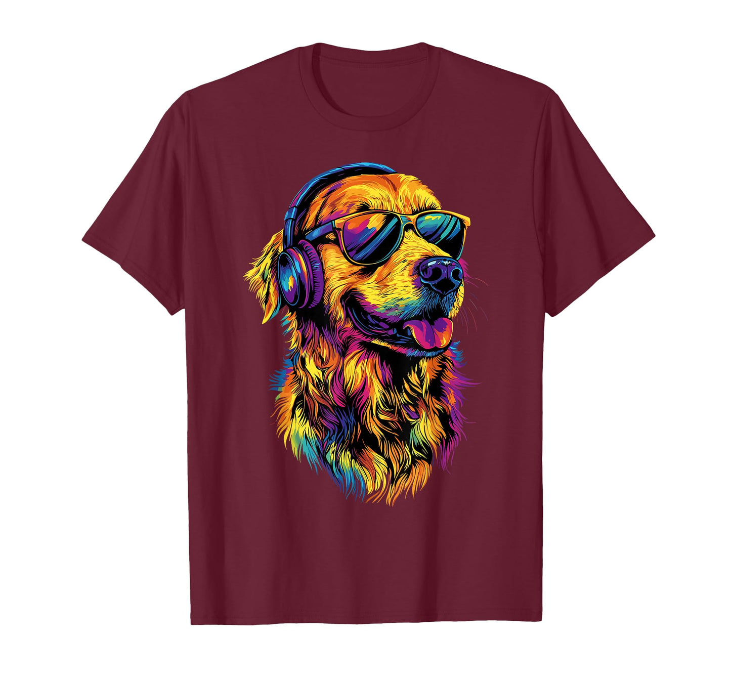 Golden Retriever Dog with Sunglasses I Love Golden Retriever T-Shirt